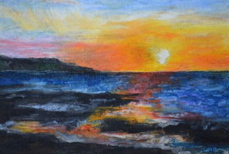 2.Le couche du soleil 2, pastel oil 12,5x18 cm, 2011r.